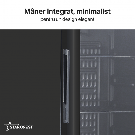 Vitrina frigorifica profesionala STARCREST SBC-160BK, 160 L, Termostat reglabil, Iluminare LED, H 104 cm, Negru [4]