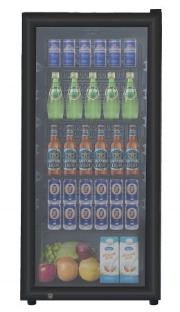 Vitrine frigorifice - Vitrina frigorifica profesionala STARCREST SBC-160BK, 160 L, Termostat reglabil, Iluminare LED, H 104 cm, Negru