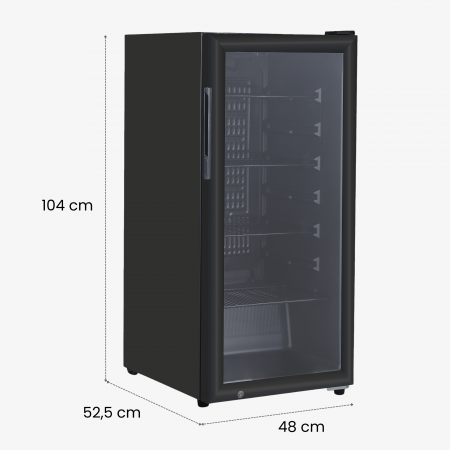 Vitrina frigorifica profesionala STARCREST SBC-160BK, 160 L, Termostat reglabil, Iluminare LED, H 104 cm, Negru [6]