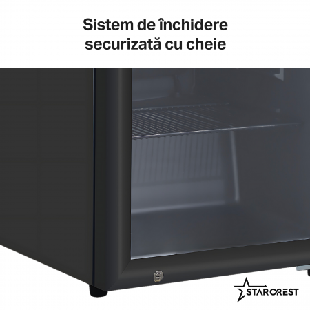 Vitrina frigorifica profesionala STARCREST SBC-160BK, 160 L, Termostat reglabil, Iluminare LED, H 104 cm, Negru [5]