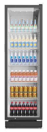 Vitrine frigorifice - Vitrina frigorifica profesionala STARCREST SPS-350, 350 L, Termostat reglabil, Iluminare LED, H 194.5 cm, Negru