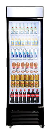 Vitrine frigorifice - Vitrina frigorifica profesionala STARCREST SPS-360DC, 360 L, Caseta luminoasa, Display Temperatura, Panou comanda Digital, Iluminare LED, Roti, H 195 cm