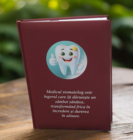 Idei de cadouri - Agenda personalizata- mesaj pentru medicul stomatolog