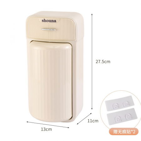 Ingrijire personala si Cosmetice - Cutie pentru Depozitarea Produselor de Machiaj, Flippy, Doua Sertare, Montare Perete, Adeziv, Crem