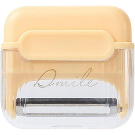 Cutite si seturi de cutite - Decojitor/Curatator manual de legume si fructe, Flippy, portabil, cu magnet, doua lame, Inox, Galben, 6.7x6x1.6 cm