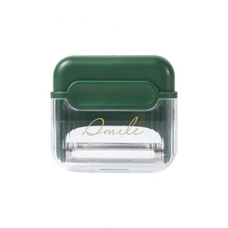 Cutite si seturi de cutite - Decojitor/Curatator manual de legume si fructe, Flippy, portabil, cu magnet, doua lame, Inox, Verde, 6.7x6x1.6 cm