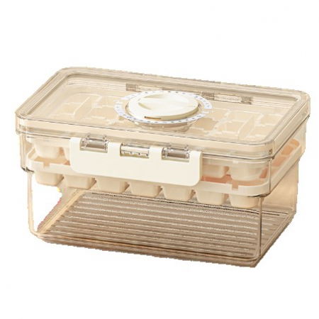 Forme pentru gheata - Forma de Gheata, Flippy, Doua Straturi, Inchidere Etans, din PP+PET, 19 x 12 x 9.5 cm, Bej