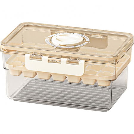 Forme pentru gheata - Forma de Gheata, Flippy, un Strat, Inchidere Etans, din PP+PET, 19 x 12 x 9.5 cm, Bej