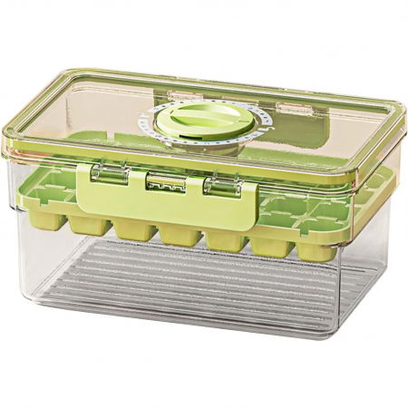 Forme pentru gheata - Forma de Gheata, Flippy, un Strat, Inchidere Etans, din PP+PET, 19 x 12 x 9.5 cm, Verde