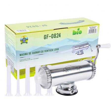 Masini de carnati si accesorii - Masina de carnati 1,5 kg AL cu vetuza MF, 5 palnii (10,15,19,22,25)