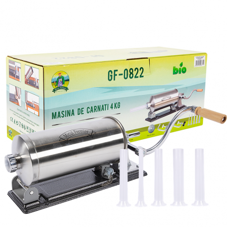 Masini de carnati si accesorii - Masina de carnati 4 kg orizontal, 5 palnii (10,17,21,25,29)