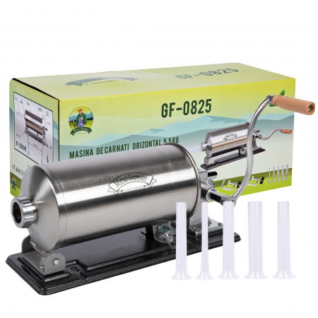 Masini de carnati si accesorii - Masina de carnati 5.5kg orizontal, 5 palnii (10,17,21,25,29)