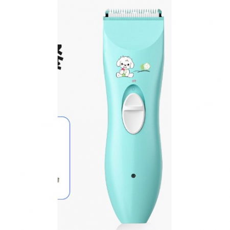 Ingrijire personala si Cosmetice - Masina De Tuns Bebelusi si Copii, Flippy, Lame Cermice si Inox, Fara Fir, Functie Anti Taiere, Silentios, 50 W, Rezistent la Apa, 2 Accesorii, Incarcator USB, Model Ursulet, Albastru deschis