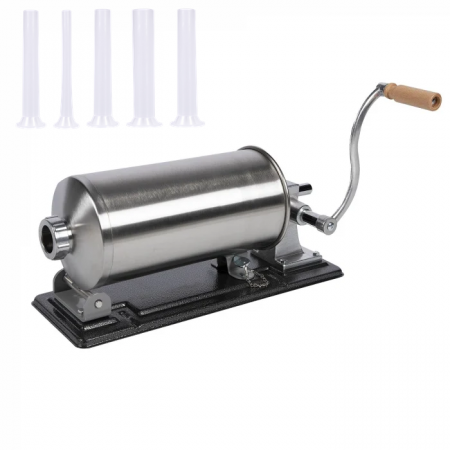 Masini de carnati si accesorii - Masina de umplut carnati 5,5 kg orizontal, 5 palnii incluse