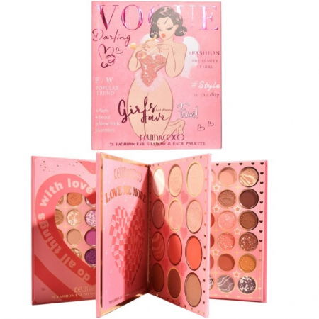 Ingrijire personala si Cosmetice - Paleta de Farduri Kevin&amp;Coco, 72 culori, Stil Carte, 3 Straturi, Pudra Compacta, Clasic, Fara Sulfati, 14 x 14 cm, 90 g, multicolor