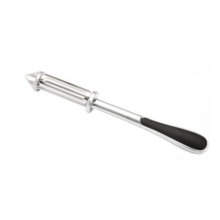 Cutite si seturi de cutite - Peeler 2in1 pentru Legume si Fructe, Flippy, Multifunctional, cu 2 Lame de Curatati si Feliat, Varf Ascutit pentru Gaurit, 18 cm, din Otel Inoxidabil, Argintiu/Negru