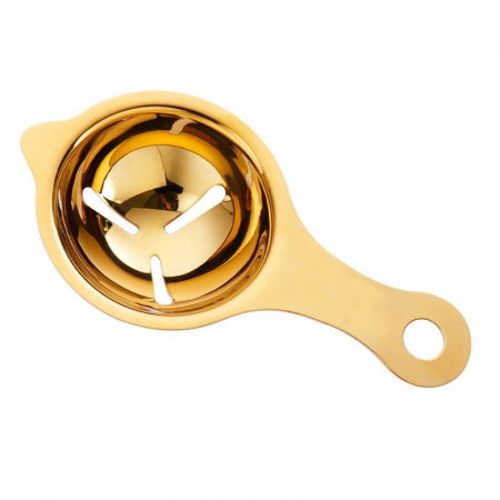 Suporturi diverse - Separator de oua, separa albusul de galbenus, inox, usor de folosit, 14x7.5 cm, auriu