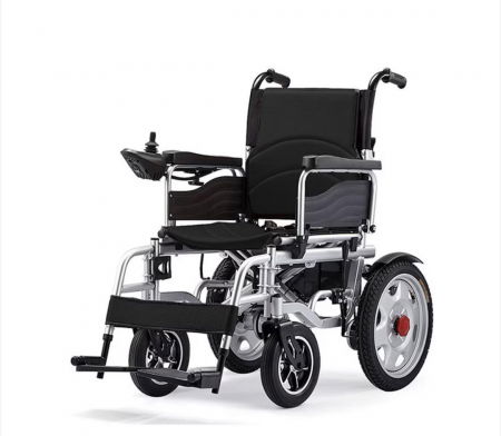 Fără permis - Scaun cu Rotile Electric Pliabil, Baterie 12Ah, Joystick Control, Autonomie 15–20 km, Model EK01 Negru