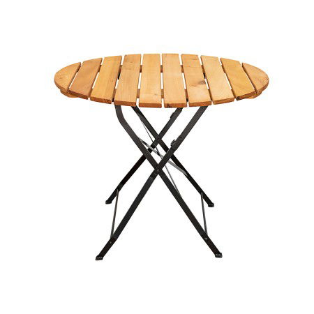 Mobilier gradina lemn - Masa rotunda  BISTRO CLASIC din lemn masiv de salcam Ø92x73 cm pentru gradina sau terasa culoare natur