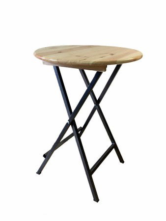 Mobilier gradina lemn - Masa rotunda pliabila STEHTISCH din lemn masiv de rasinos Ø78x110 cm pentru gradina sau terasa culoare natur