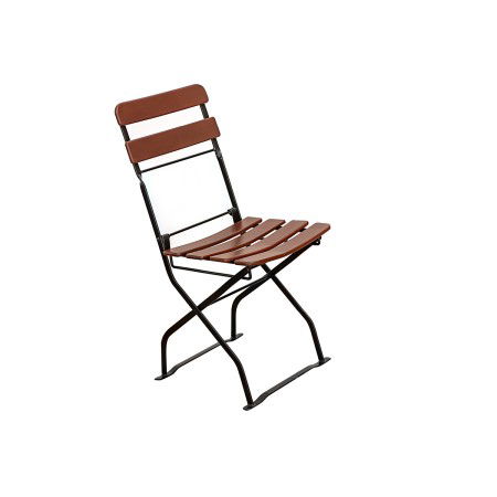 Mobilier gradina lemn - Scaun BISTRO CLASIC cu lamele curbe din lemn masiv de salcam 40x36 cm pentru terasa sau gradina culoare maro