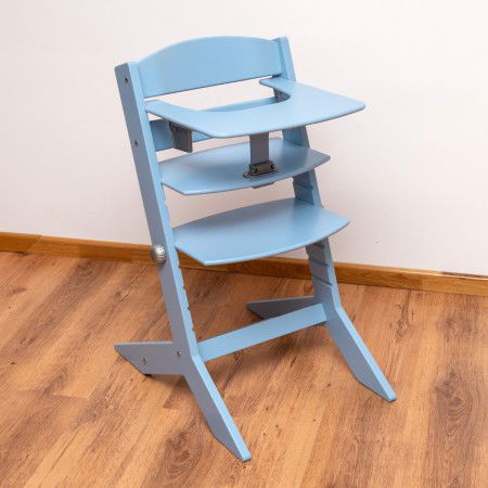 Mobilier pentru copii - Scaun inalt JOY KID din lemn masiv de fag pentru copii 45x62 cm culoare albastru