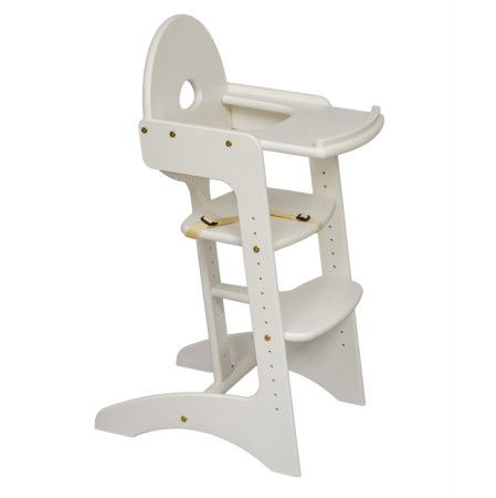 Mobilier pentru copii - Scaun Joy Kid – Lemn Masiv Alb pentru Copii 45x62 cm - BucinMob