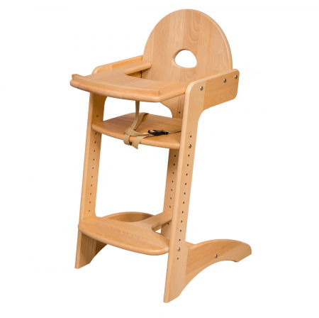 Mobilier pentru copii - Scaun Înalt Kid Alb – Fag Masiv 810x450x913 mm - BucinMob