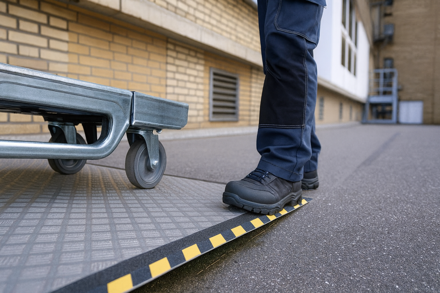 Culorile benzilor antiderapante – ce semnificație au și cum te ajută la vizibilitate în spațiile industriale