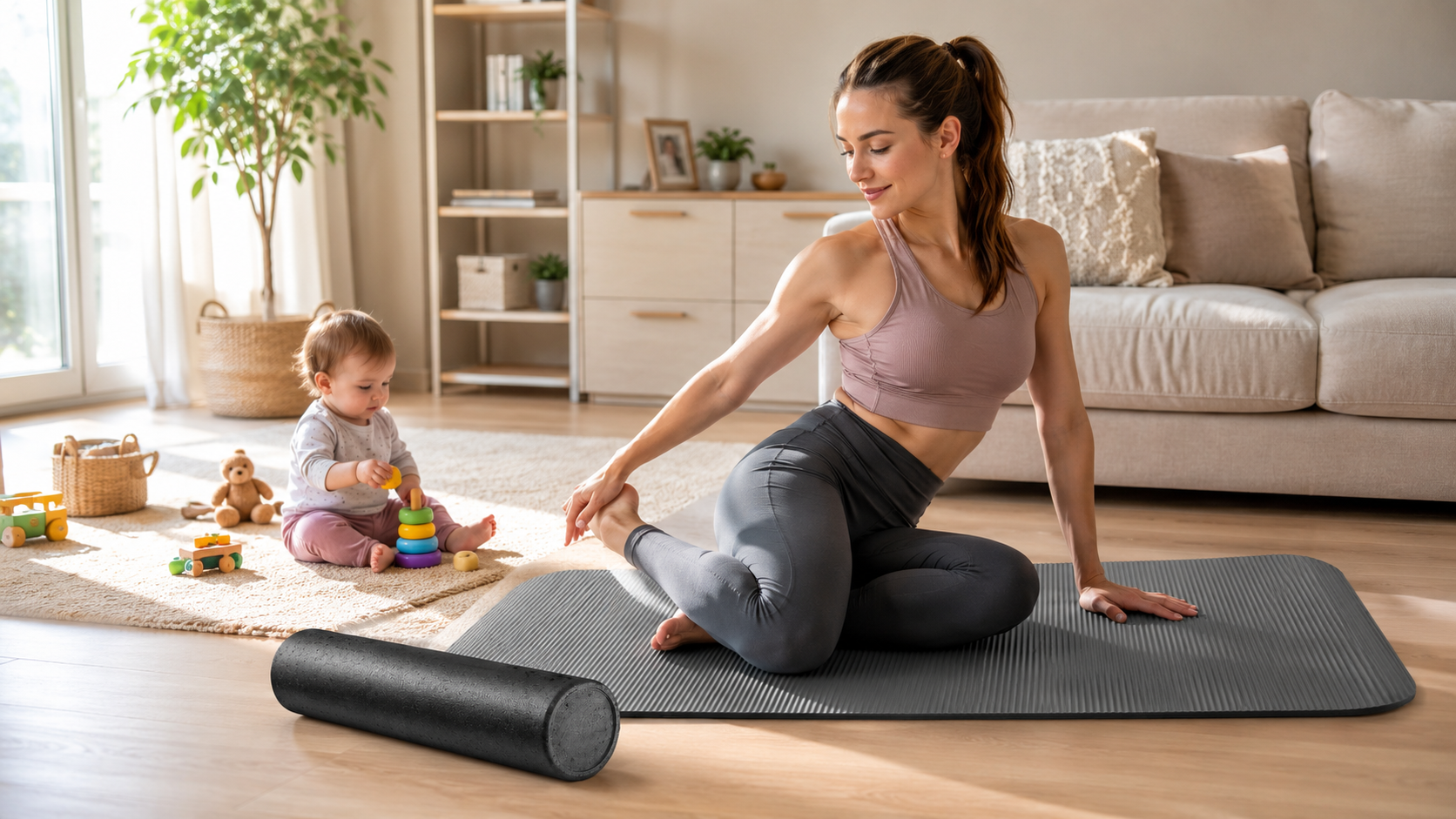 Cum începi sportul după naștere? Exerciții acasă pentru mămici ocupate