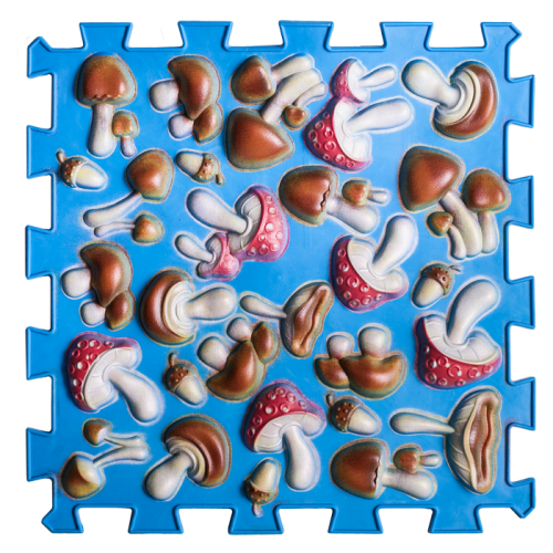 Covoraș ortopedic pentru masaj Puzzle "Mix" 9 elemente Albastru [2]