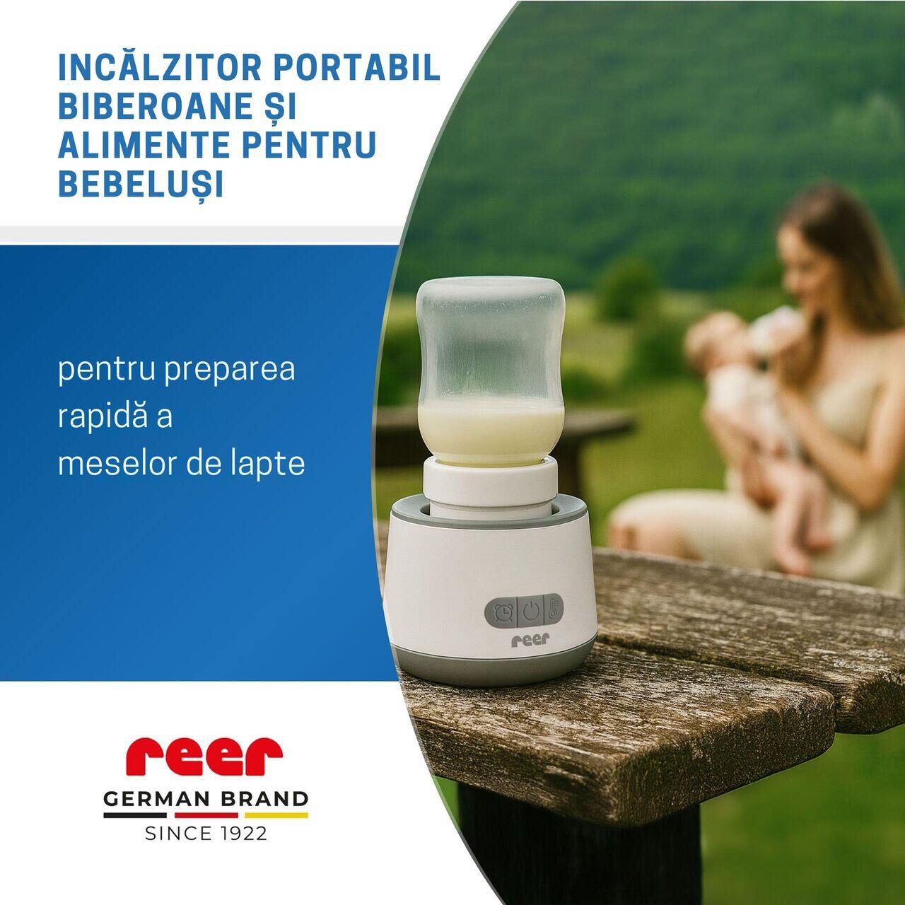 Incalzitor portabil biberoane si alimente pentru bebelusi, 4 trepte temperatura 37-50°C, acumulator cu incarcare USB-C, 3 adaptoare biberon incluse, afisaj temperatura, timer cu oprire automata, indep [2]