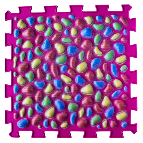 Covoraș ortopedic pentru masaj Puzzle "Mix" 9 elemente Roz [2]