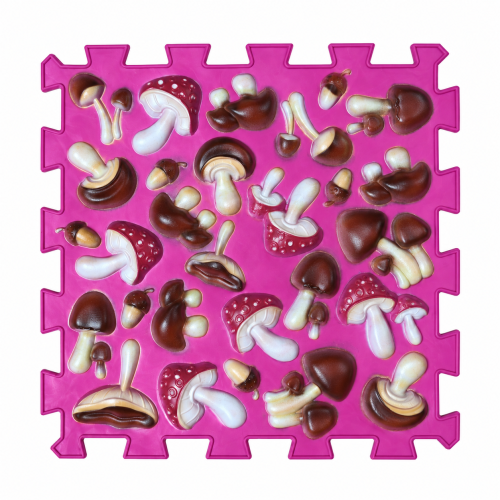 Covorașe - Covoraș de masaj Orthek Puzzle-uri Ciuperci Colorate Roz 1 element