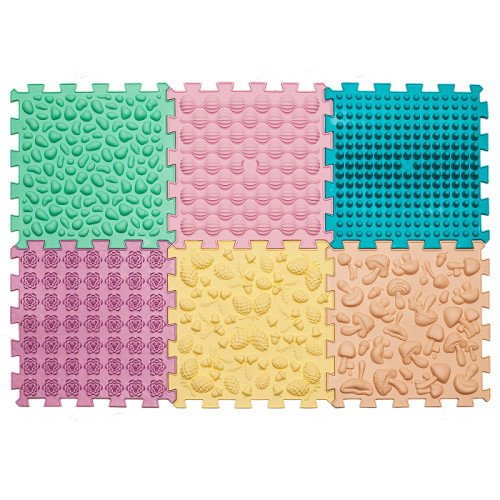 Covorașe - Covoraș de masaj Puzzle Mix Pastel 6 elemente