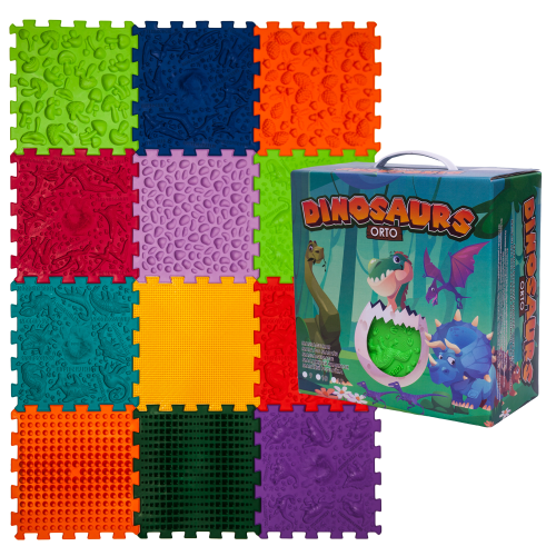 Covorașe - Covoraș de masaj Ortek Dinozauri Puzzle-uri 12 elemente