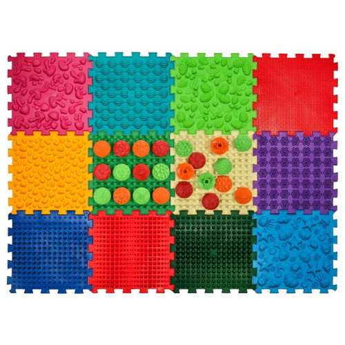 Covoraș de masaj "Ortek Mix Puzzle-uri" 12 elemente + "Modele" cadou [3]