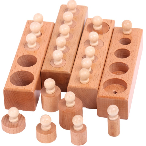 Covorașe - Set de cilindri din lemn Montessori Jucărie educativă