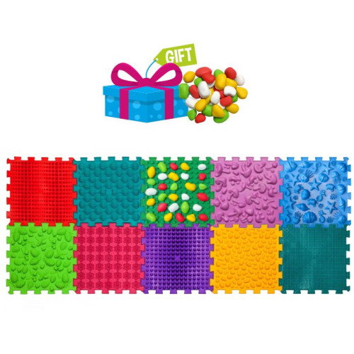 Covorașe - Covoraș de masaj "Ortek Mix Puzzle-uri" 10 elemente + "Pietre"