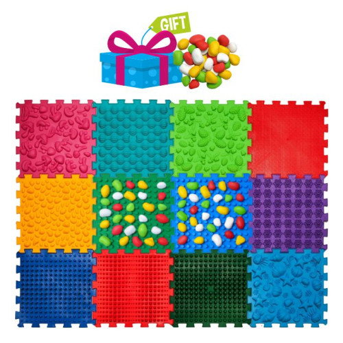 Covorașe - Covoraș de masaj "Ortek Mix Puzzle-uri" 12 elemente + "Pietre"