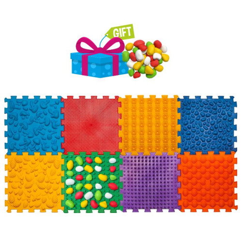 Covorașe - Covoraș de masaj "Ortek Mix Puzzle-uri" 8 elemente + "Pietre"