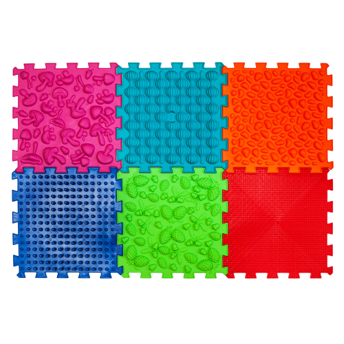 Covorașe - Covoraș ortopedic pentru masaj Puzzle "Mix" 6 elemente