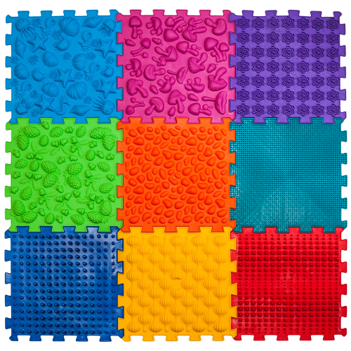 Covorașe - Covoraș ortopedic pentru masaj Puzzle "Mix" 9 elemente