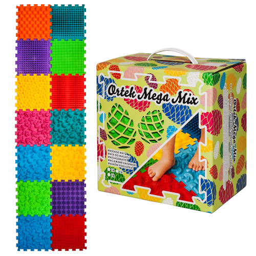 Covorașe - Covoraș ortopedic pentru masaj Puzzle "Mega Mix" 14 elemente