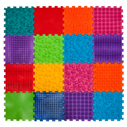 Covorașe - Covoraș ortopedic pentru masaj Puzzle "Mega Mix" 16 elemente