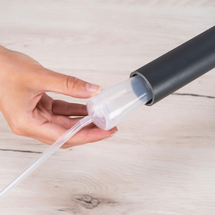Aspirator nazal pentru bebelusi, cu adaptor pentru aspiratorul casnic, varf din silicon moale, sterilizabil la abur, saculet depozitare si 4 filtre, Reer 79149 [4]