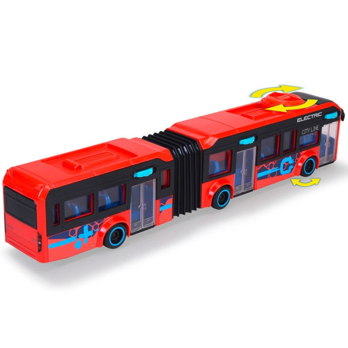 Autobuz Dickie Toys Volvo City Bus 40 cm rosu [5]