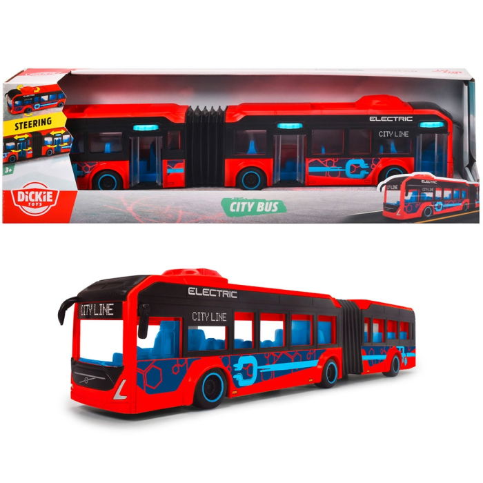 Autobuz Dickie Toys Volvo City Bus 40 cm rosu [12]