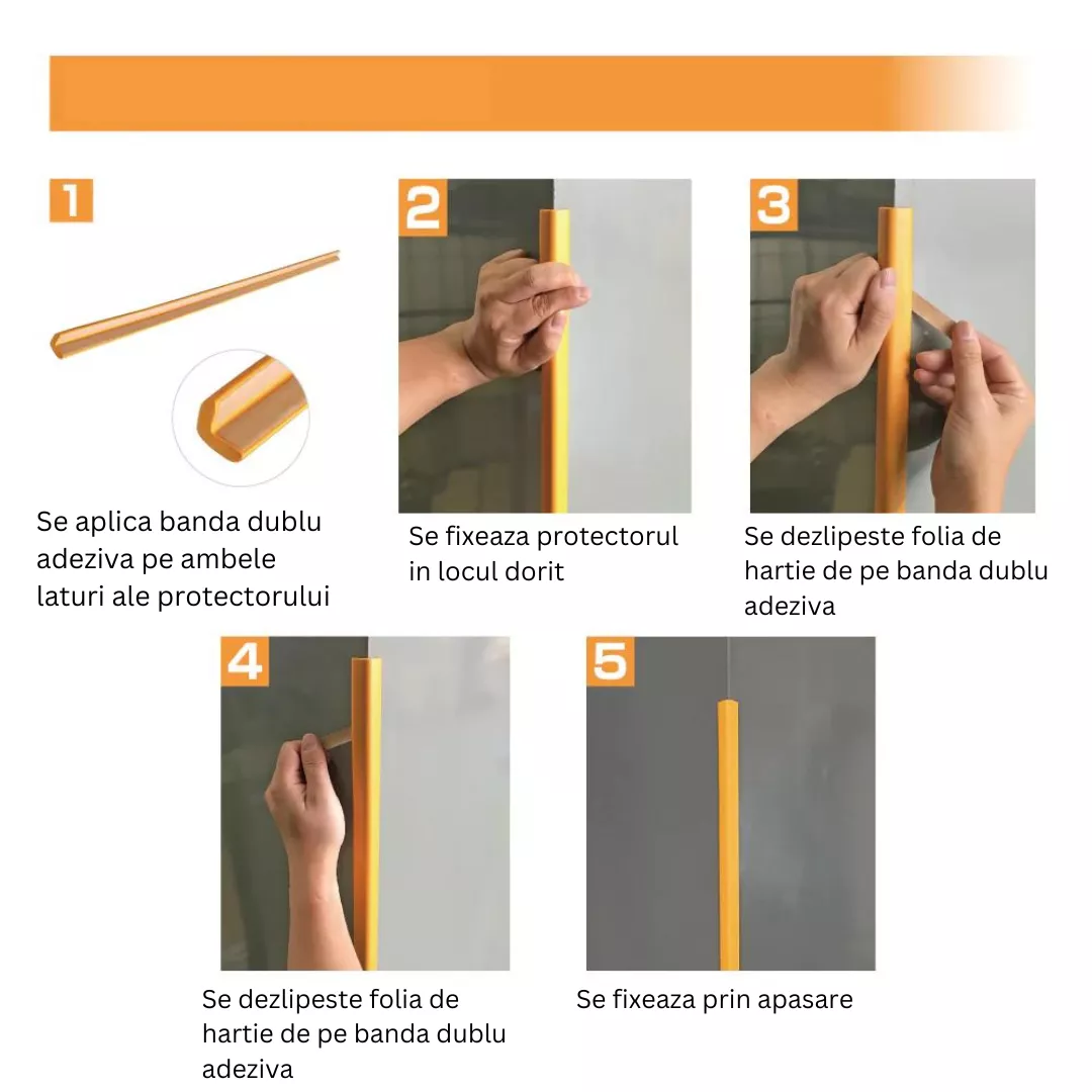 Banda protectie mobilier, din spuma de cauciuc, negru, 2m [6]
