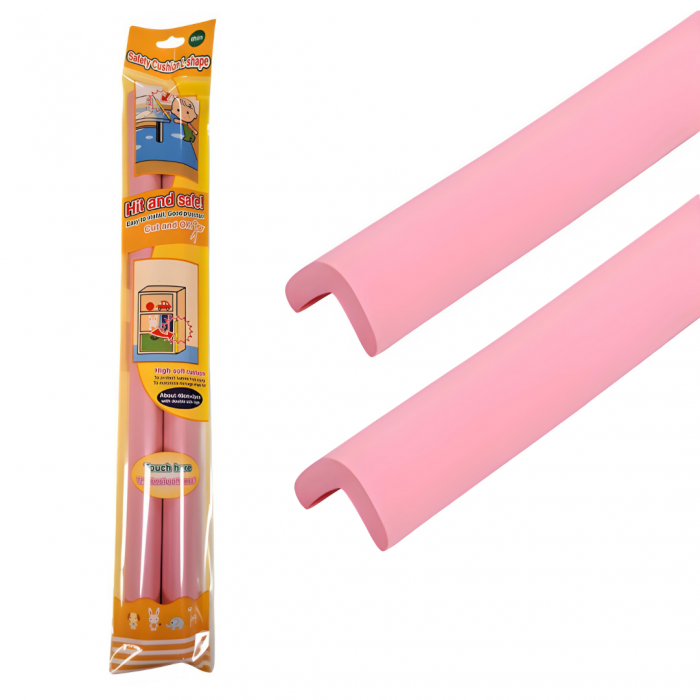 Banda Protectie Muchii Si Margini Set 2 buc 40cm Spuma Roz Pastel [1]